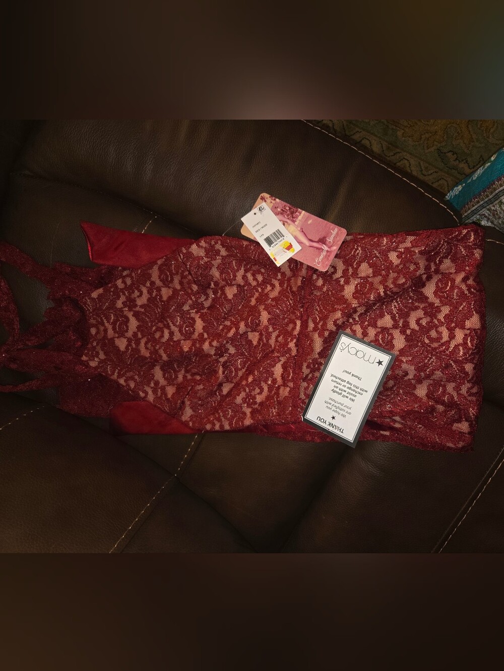Xhilaration Burgundy Lace Maxi DressXXS